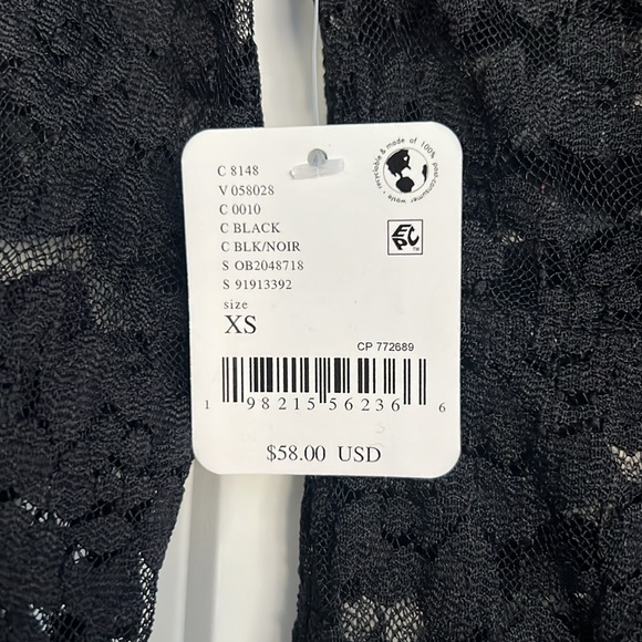 Elegant Black Lace Long Sleeve Top - Picture 7 of 8